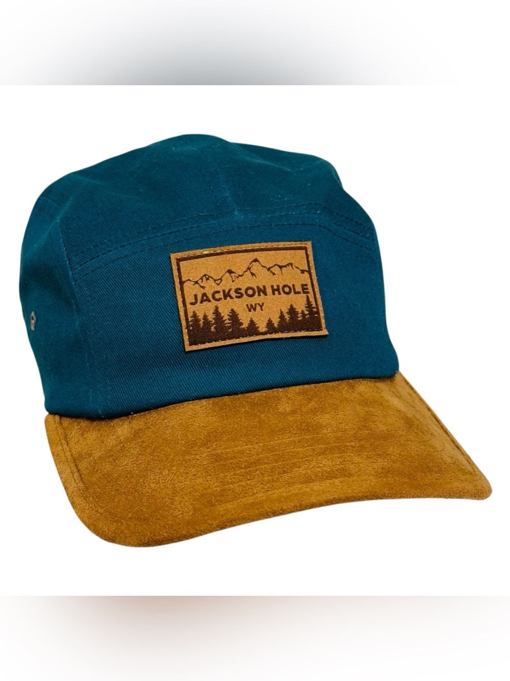 Locale Outdoor Jackson Hole Wyoming Mens Hat Suede Brim Strapback Cap 5 Panel
